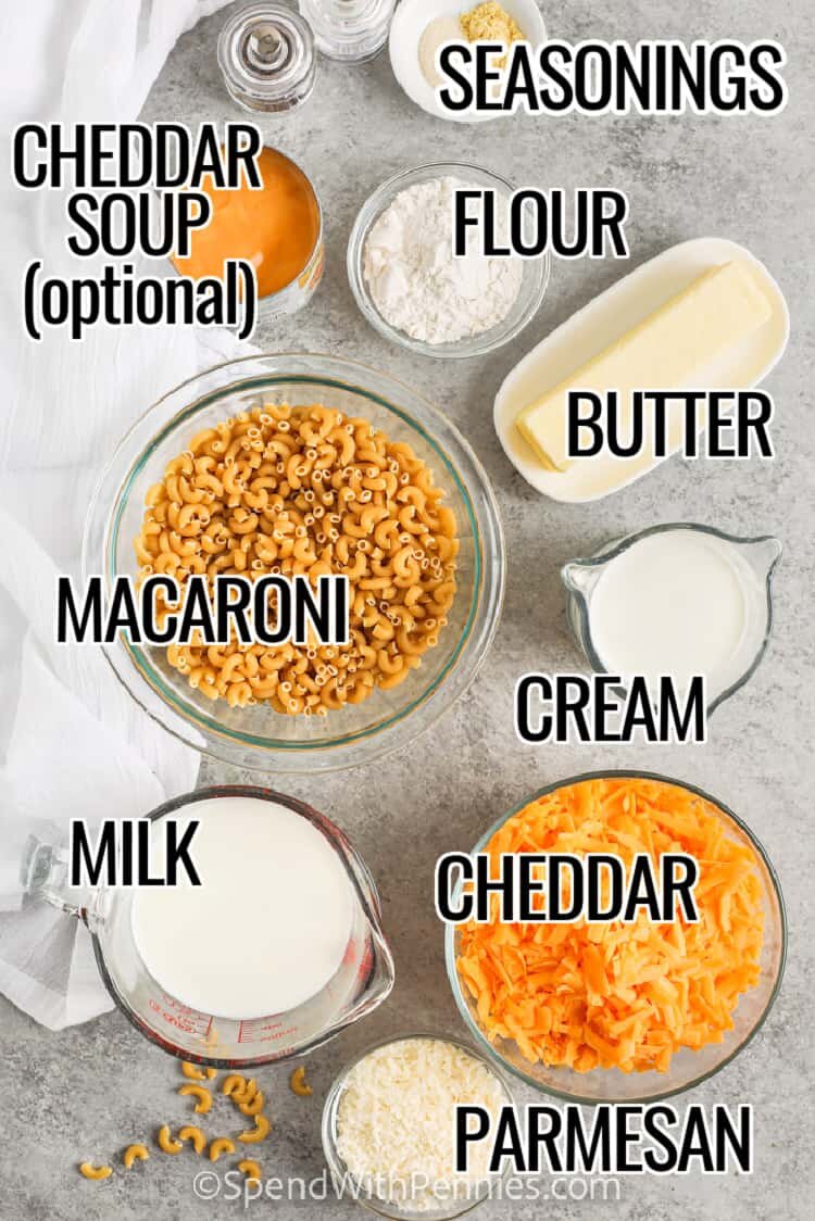 ingredients to make Homemade Mac and Cheese Casserole