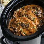 cooked Crock Pot Pork Chops in the crockpot