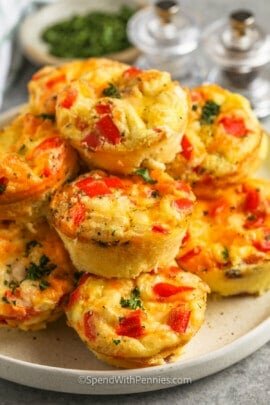 cooked Make Ahead Egg Muffins on a plate