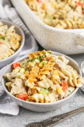 plated Turkey Noodle Casserole