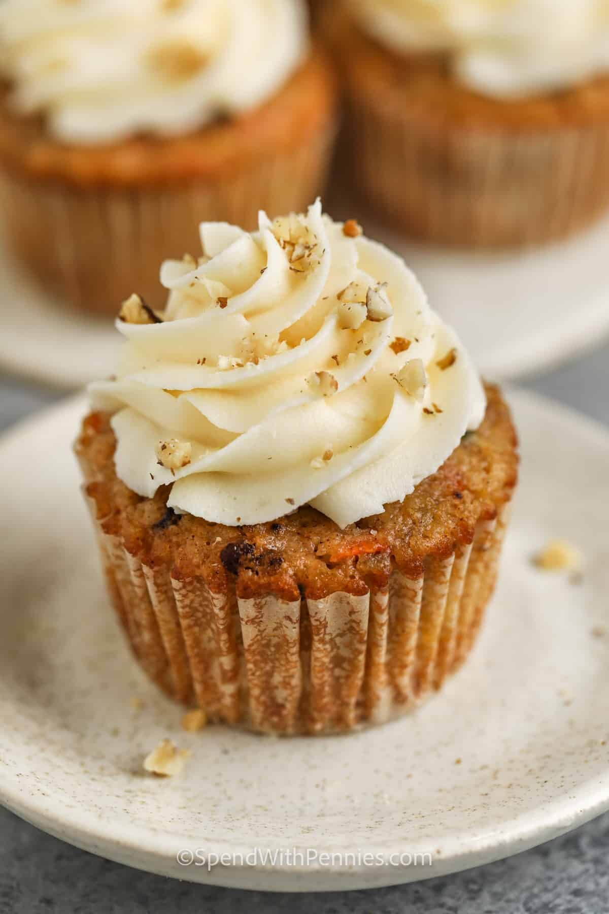 plated Carrot Cake Cupcakes