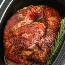 close up of Crock Pot Ham in the crockpot