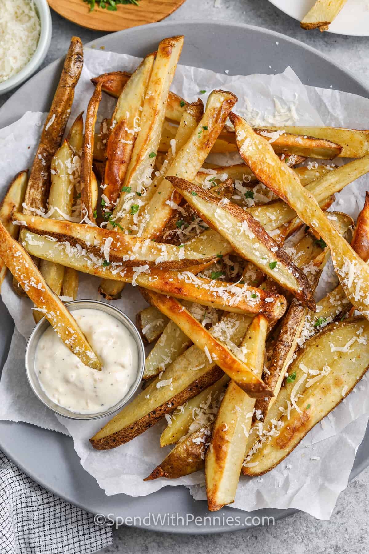 cooked and plated Truffle Fries