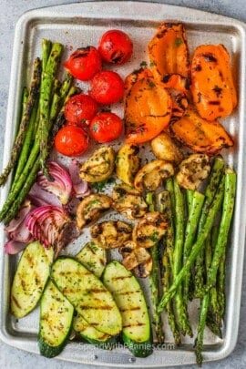 Grilled Vegetables on a sheet pan