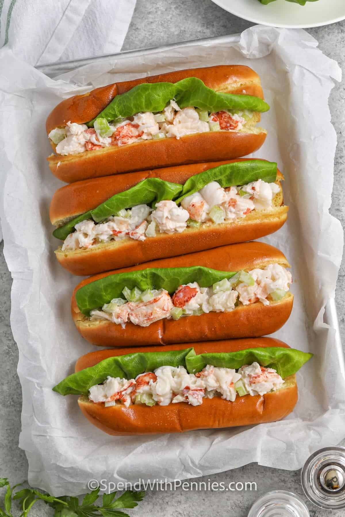 sheet pan of Lobster Roll